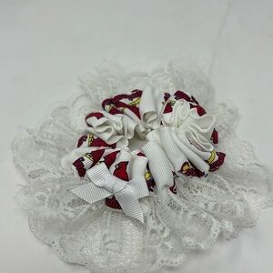 St Louis Cardinals baseball wedding garter, white color with red